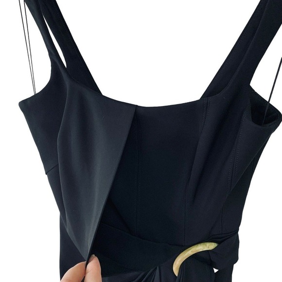 Acler Maine Draped Midi Dress Black Size US 4 New With Defects $450 - Picture 11 of 16